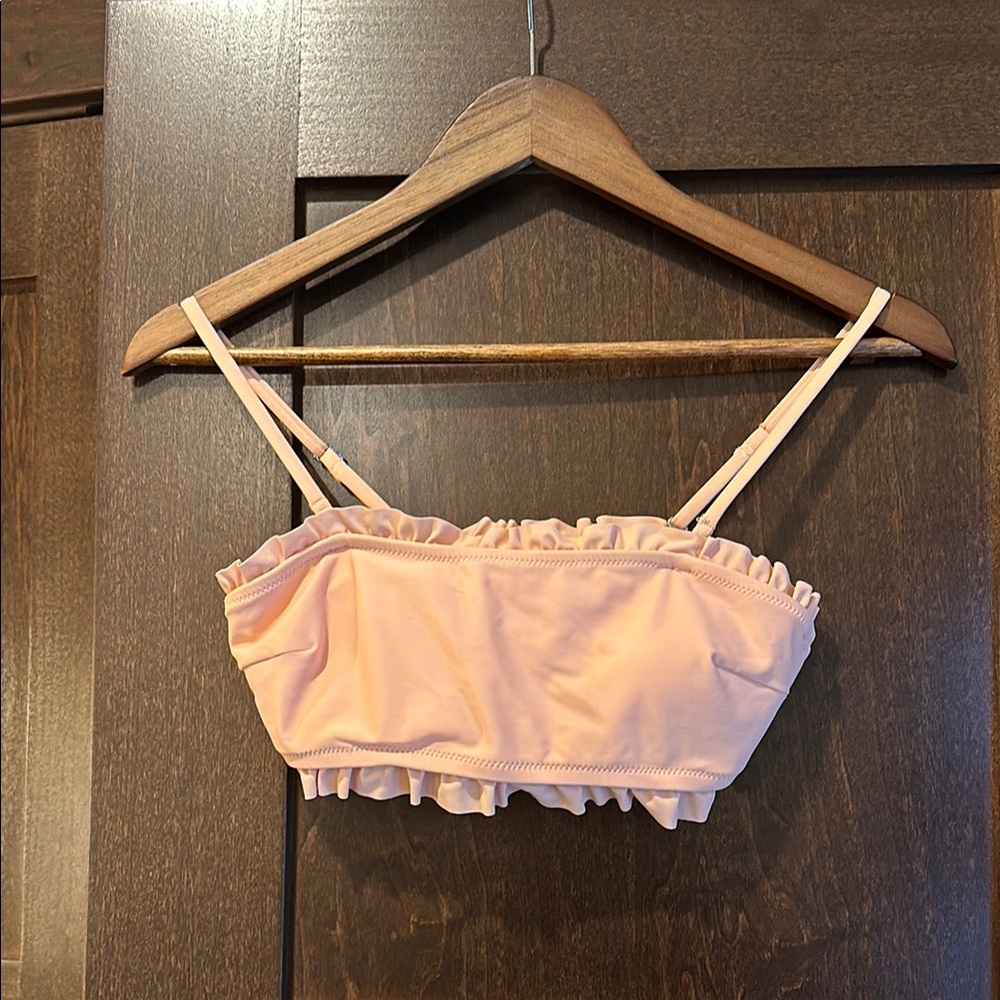 Adore Me Pink Ruffled Bustier Bikini Top